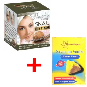 1 creme de gosma de caracol + 1 sabonete de enxofre Fabio 80g