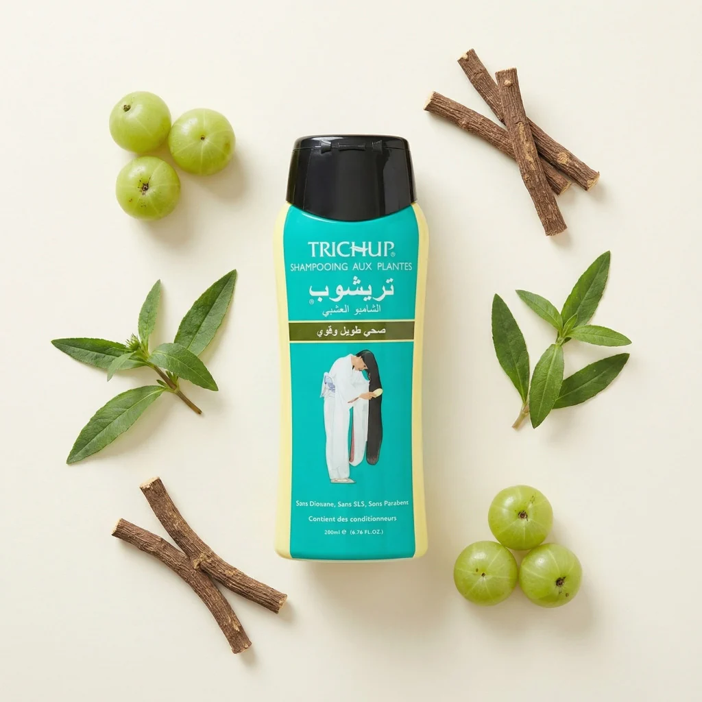 Shampoo Trichup Indian Care – Promove o crescimento capilar – Enriquecido com Bhringraj, Amla e Alcaçuz – Sem SLS, sem parabenos – 200 ml - Image 4